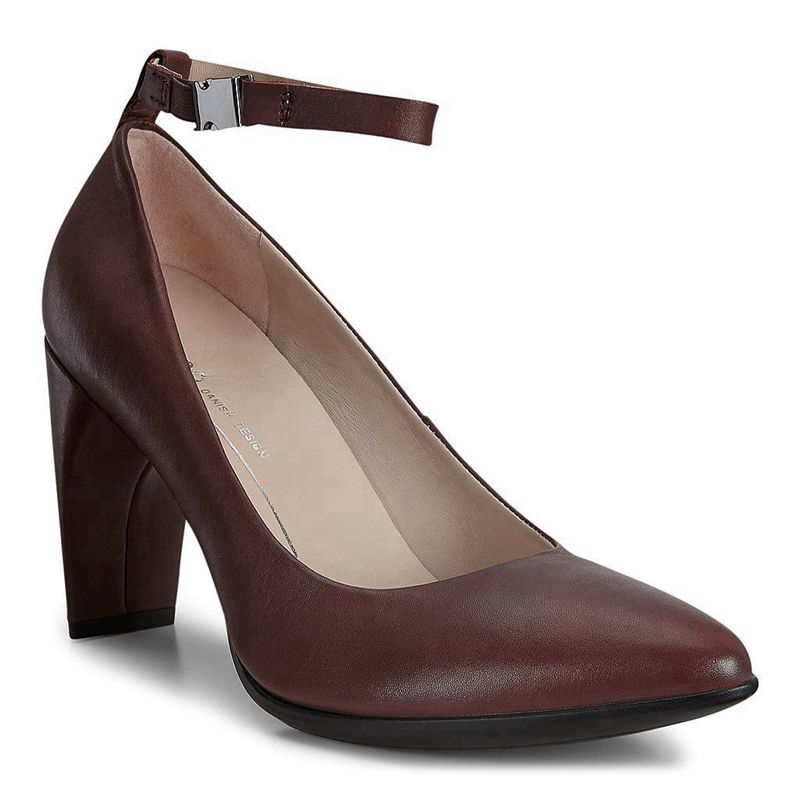 Women Heels Ecco Shape 75 Pointy Sleek 2.0 - Pumps Brown - India KUFNMX685